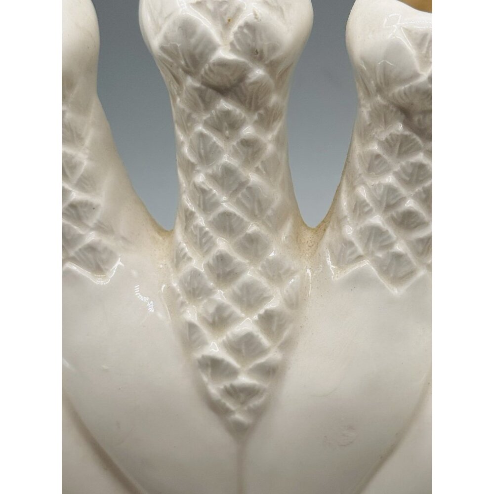 Mid Century Cream Quintal Five Finger Vase Posy Holder Ceramic 7.5 inch - Picture 2 of 7